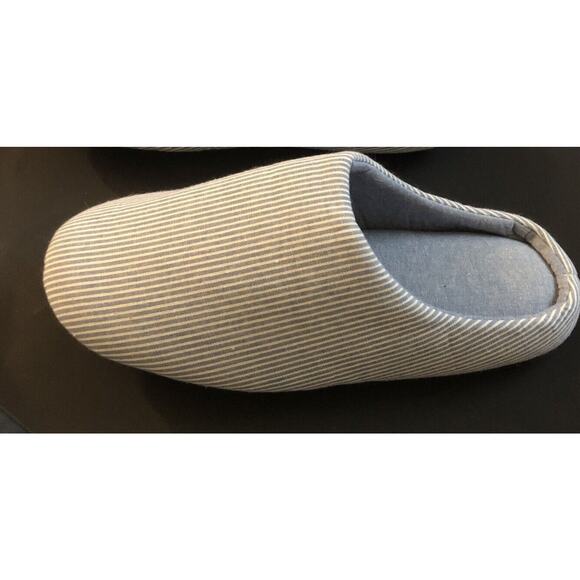 Millstrand Striped Blue & White Soft Slipper Warm Indoor Flat Slides Nonslip 7 - Picture 4 of 16